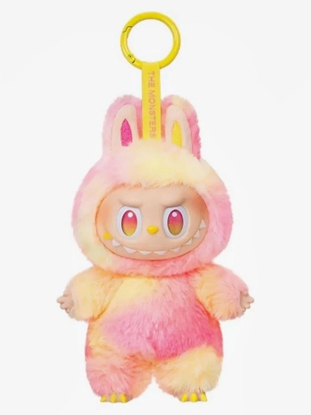 Pop Mart The Monsters Big Into Energy Labubu Keychain Plush Pink & Yellow Like N